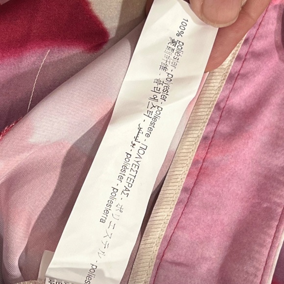 NWT ZARA Satin Feel Wide Leg Floral Pants Size Large - Picture 14 of 16